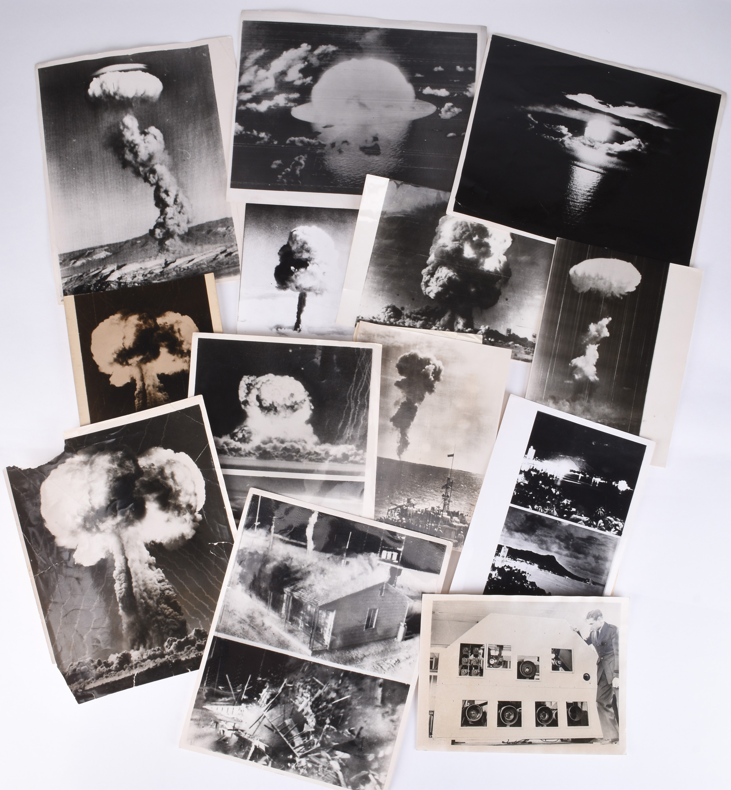 Photographs of the Atomic Bombings of Japan, the highest selling lot at £460 from the Second World War press photography collection. Halls Fine Art